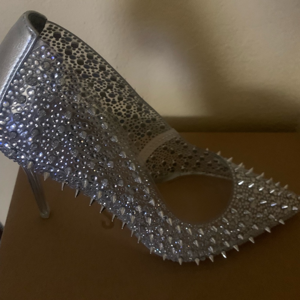 Steven madden clear spiked heels